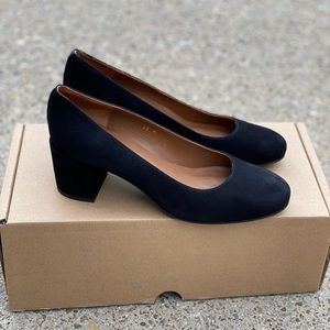 Margaux The Heel Pump Black Suede Size 38